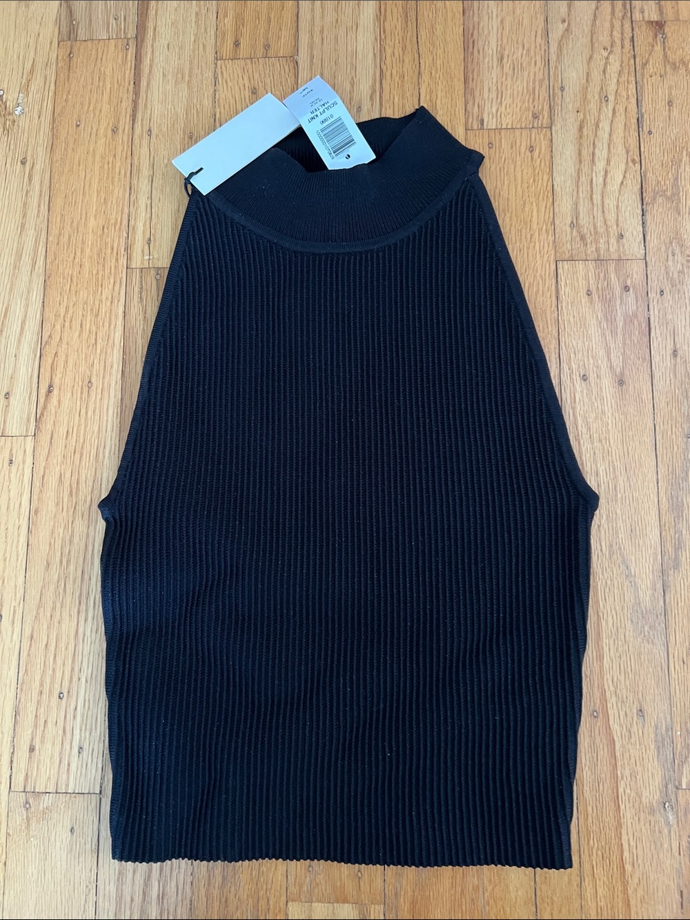 BNWT! Aritzia Babaton sculpt knit halter top black XS ribbed bodycon
